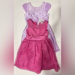 Little Girls Flower Two Dresses SZ 6 Pink & Purple